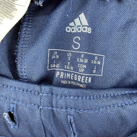 Adidas Track Pants Mens S Blue & White 3-Stripe Primegreen Aeroready Tapered - Picture 8 of 10